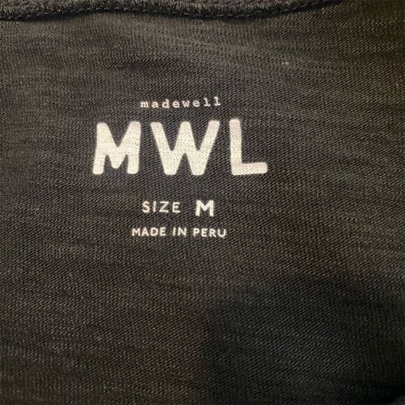 Madewell Women's Long Sleeve Black Top w/ Drawstring Hem Size M Casual - Picture 7 of 9